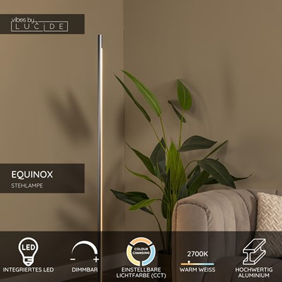 Lucide EQUINOX - Stehlampe - LED Dim. - CCT - 1x26W 2700K/4000K - Hand-Bewegungssensor - Grauguss | Vibes